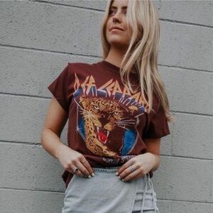 Daydreamer Def Leppard American Tour Band Short Sleeve Tee Shirt 80s Rock